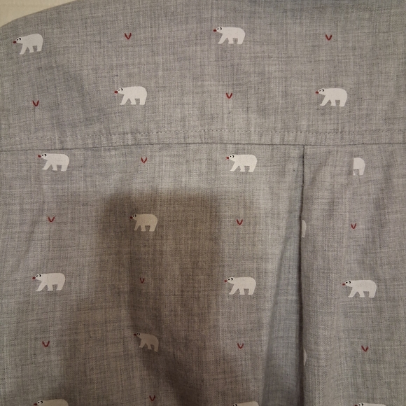 Talbots Gray Shirt with Bear Print - Picture 7 of 9